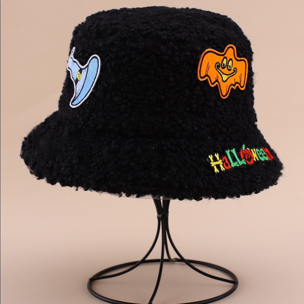Halloween Hat Black Fuzzy Cute